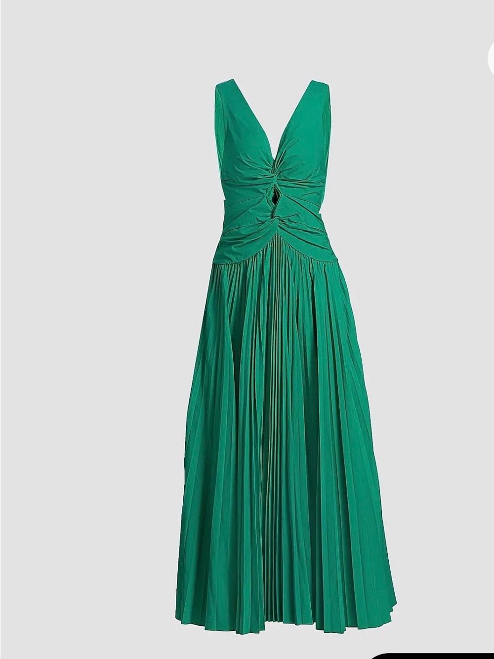 Gorgeous SIMKHAI Emerald Green V-Neck Pleated Maxi Dress
